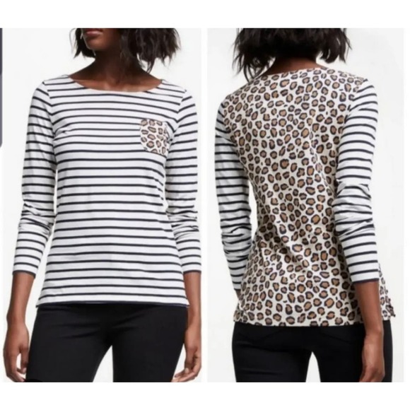 Boden Black and White Striped Long Sleeve Tee - Picture 1 of 6